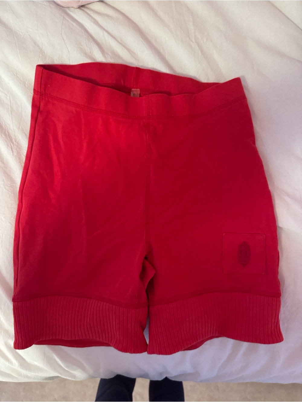 Free People Red Women's Stretch Cotton Bike Shorts